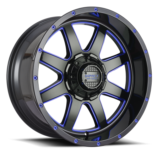 Impact 804 Gloss Black w/ Blue Milling