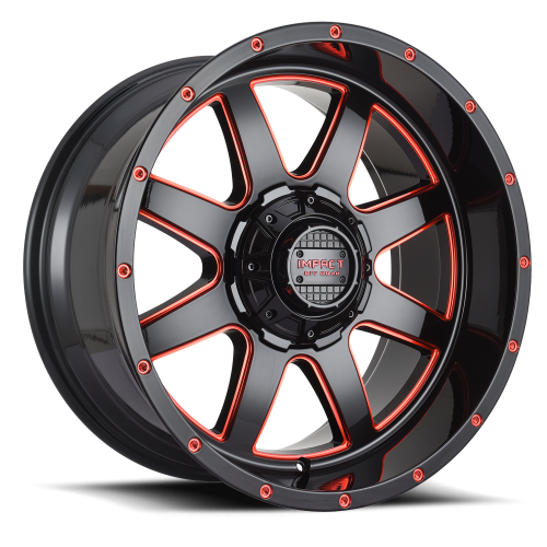 Impact 804 Gloss Black w/ Red Milling