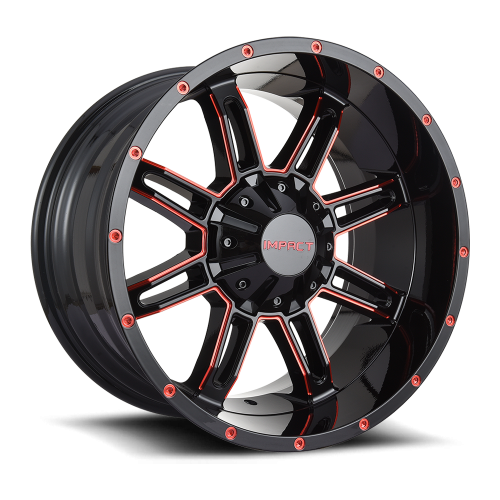 Impact 805 Gloss Black w/ Red Milling