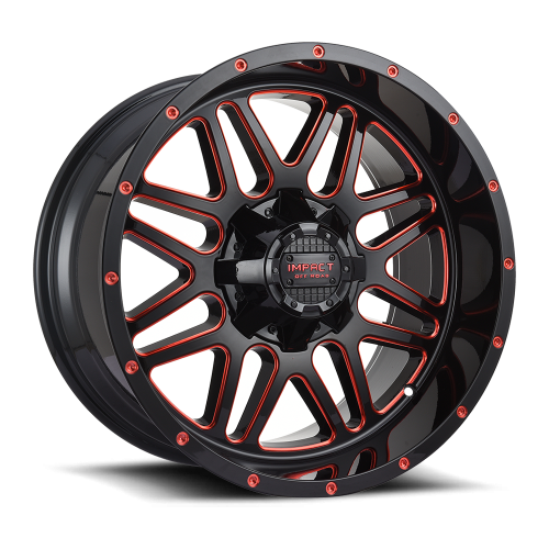 Impact 806 Gloss Black w/ Red Milling