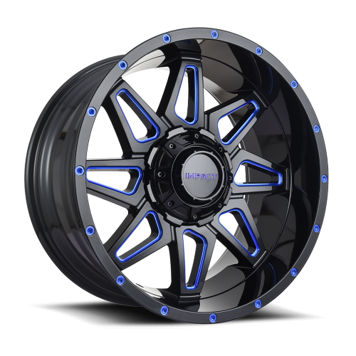 Impact 807 Gloss Black w/ Blue Milling