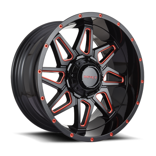 Impact 807 Gloss Black w/ Red Milling