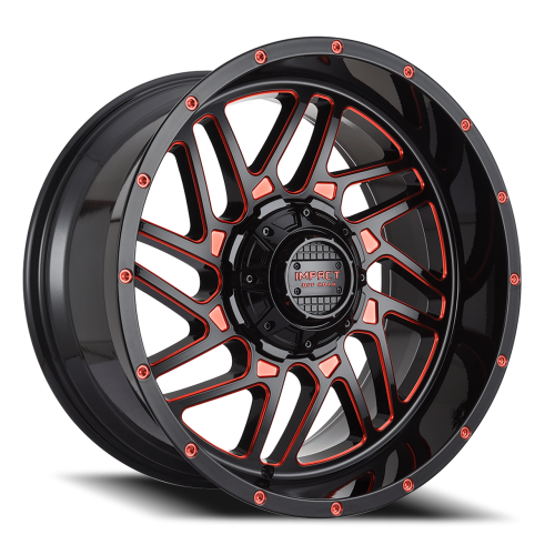 Impact 808 Gloss Black w/ Red Milling