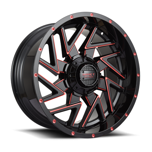 Impact 809 Gloss Black w/ Red Milling