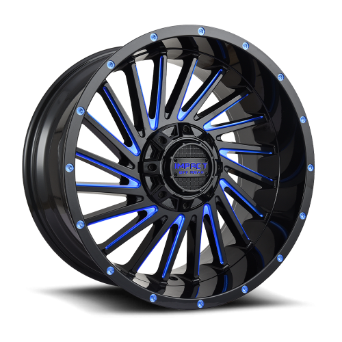 Impact 812 Gloss Black w/ Blue Milling