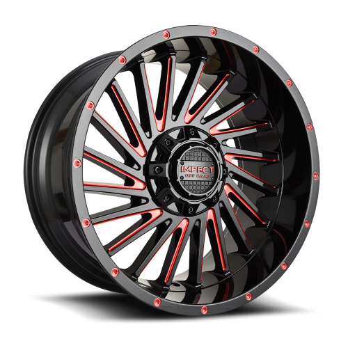 Impact 812 Gloss Black w/ Red Milling