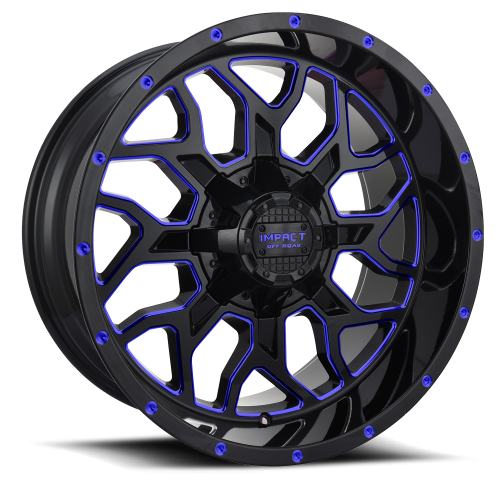 Impact 813 Gloss Black w/ Blue Milling