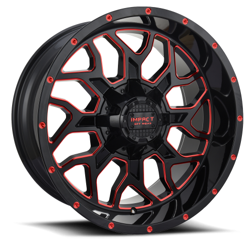 Impact 813 Gloss Black w/ Red Milling
