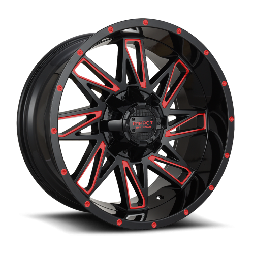 Impact 814 Gloss Black w/ Red Milling