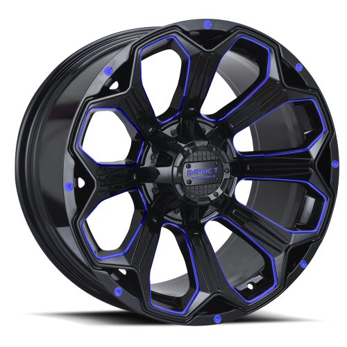 Impact 817 Gloss Black w/ Blue Milling
