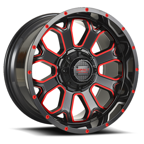 Impact 818 Gloss Black w/ Red Milling