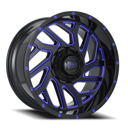 Impact 823 Gloss Black w/ Blue Milling