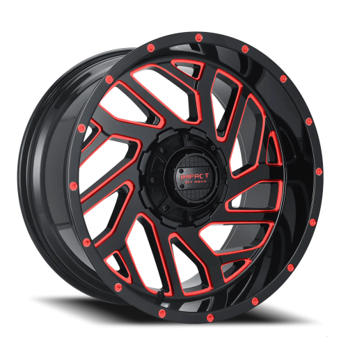 Impact 823 Gloss Black w/ Red Milling
