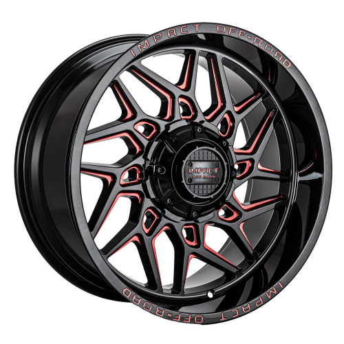 Impact 829 Gloss Black w/ Red Milling