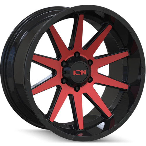 Ion Alloy 143 Gloss Black W/ Red Machined Face - Part Number 143-2983BTR Ion Alloy 143 Gloss Black W/ Red Machined Face Photo