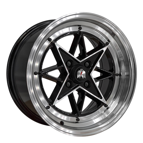 Klassik Rader RS-L Gloss Black W/ Machined Face & Lip - Part Number RL15801025BMP Klassik Rader RS-L Gloss Black W/ Machined Face & Lip Photo