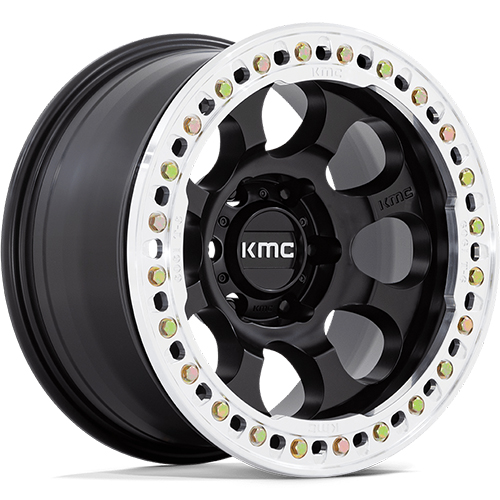 KMC Riot Beadlock KM237 Satin Black W/ Machined Ring - Part Number KM237MD17856300 KMC Riot Beadlock KM237 Satin Black W/ Machined Ring Photo
