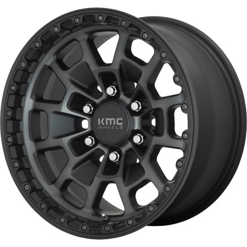 KMC KM718 Summit Satin Black W Gray Tint - Part Number KM71878550400 KMC KM718 Summit Satin Black W Gray Tint Photo