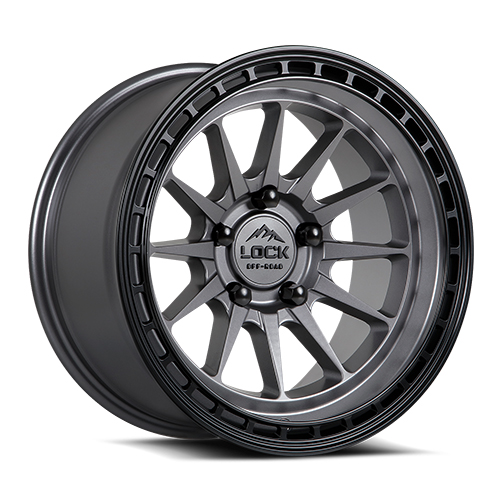 Lock Offroad Baja Matte Grey W/ Matte Black Ring - Part Number BAJA-7854MG Lock Offroad Baja Matte Grey W/ Matte Black Ring Photo