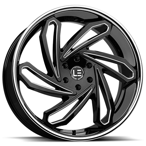 Luxxx LE LUX LE10 Gloss Black Milled With Stainless Lip - Part Number LUXLE10SSL20856120+29S-A1 Luxxx LE LUX LE10 Gloss Black Milled With Stainless Lip Photo