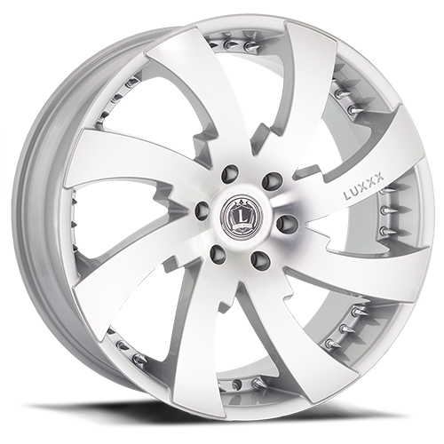 Luxxx LUX 12 Silver Machined With Chrome Spike Rivets - Part Number LUX1222956139+25D-F2-11 Luxxx LUX 12 Silver Machined With Chrome Spike Rivets Photo