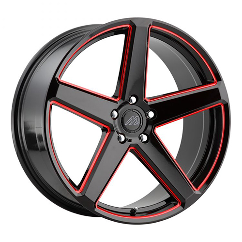 Mach Forged MF.15 Gloss Black W/ Red Milled Accents - Part Number MF15-2090Z15FGBRX Mach Forged MF.15 Gloss Black W/ Red Milled Accents Photo