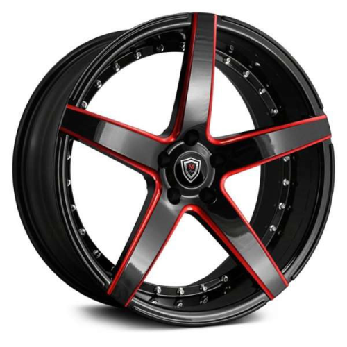 Marquee Wheels M3226 Black W/ Red Milling