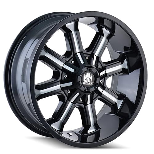 Mayhem Beast 8102 Gloss Black W/ Milled Spokes - Part Number 8102-2978M12 Mayhem Beast 8102 Gloss Black W/ Milled Spokes Photo