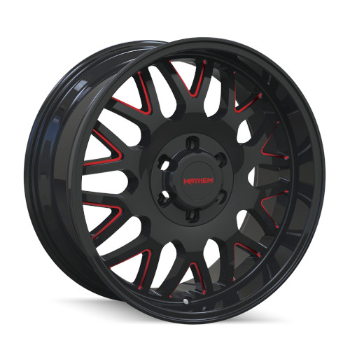 Mayhem Tripwire 8110 Gloss Black W/ Red Spokes - Part Number 8110-2936BTR18 Mayhem Tripwire 8110 Gloss Black W/ Red Spokes Photo