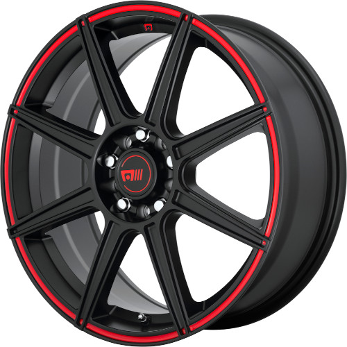 Motegi Racing MR142 CS8 Satin Black W/ Red Stripe - Part Number MR14288017935 Motegi Racing MR142 CS8 Satin Black W/ Red Stripe Photo