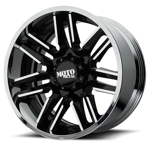 Moto Metal MO202 Gloss Black W/ Milled Spokes - Part Number MO202-20108718NBC Moto Metal MO202 Gloss Black W/ Milled Spokes Photo