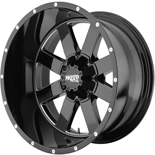Moto Metal MO962 Gloss Black W/ Milled Accents - Part Number MO96289068300US Moto Metal MO962 Gloss Black W/ Milled Accents Photo