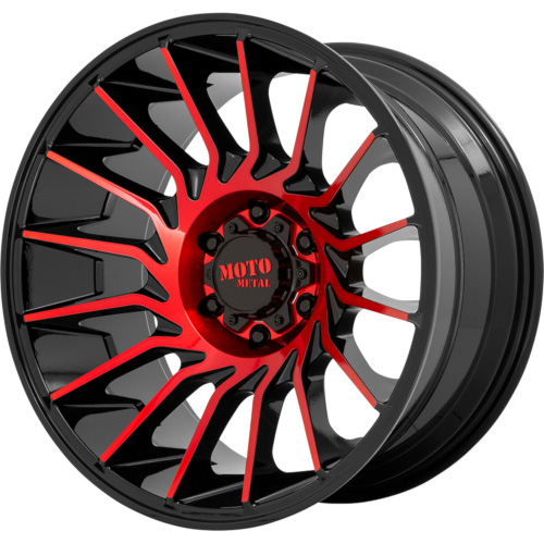 Moto Metal MO807 Gloss Black Machined W/ Red Tint - Part Number MO80721068918N Moto Metal MO807 Gloss Black Machined W/ Red Tint Photo