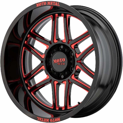 Moto Metal MO992 Folsom Gloss Black Red Milled - Part Number MO99221080918N Moto Metal MO992 Folsom Gloss Black Red Milled Photo