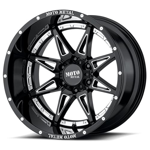 Moto Metal MO993 Hydra Gloss Black W/ Milled Spokes - Part Number MO99388568318 Moto Metal MO993 Hydra Gloss Black W/ Milled Spokes Photo