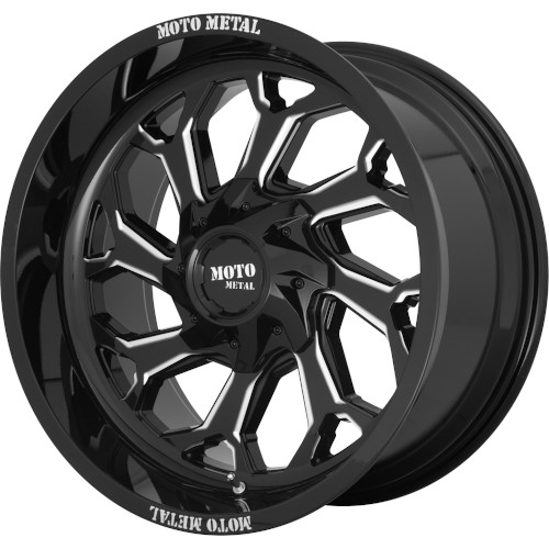 Moto Metal MO999 Gloss Black W/ Milled Spokes - Part Number MO99921067318N Moto Metal MO999 Gloss Black W/ Milled Spokes Photo