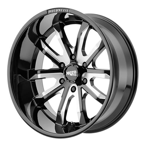 Moto Metal MO983 Gloss Black W/ Milled Spokes - Part Number MO98389068300 Moto Metal MO983 Gloss Black W/ Milled Spokes Photo
