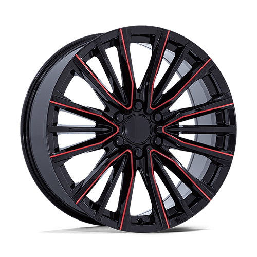 OE Performance PR223 Gloss Black With Red Milled Accents - Part Number PR223BQ26106128 OE Performance PR223 Gloss Black With Red Milled Accents Photo