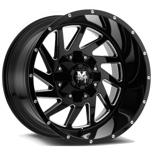 Off-Road Monster M12 Flat Black Milled - Part Number M12014607N76BML Off-Road Monster M12 Flat Black Milled Photo