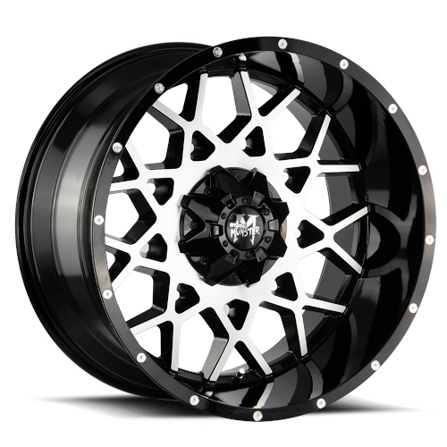 Off-Road Monster M14 Gloss Black Machined - Part Number M140607N12GBM Off-Road Monster M14 Gloss Black Machined Photo