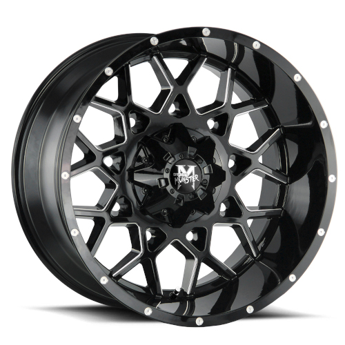 Off-Road Monster M14 Gloss Black Milled - Part Number M14212865N44GBML Off-Road Monster M14 Gloss Black Milled Photo