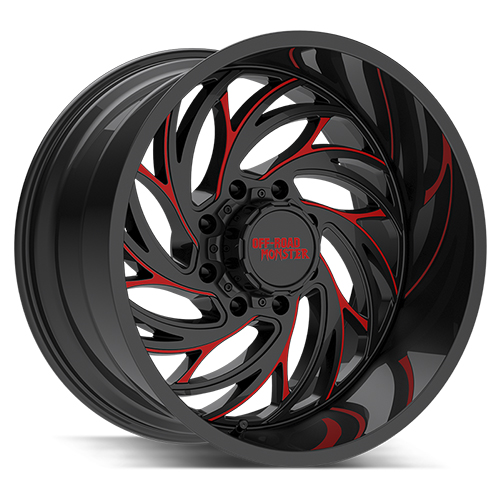 Off-Road Monster M29 Gloss Black W/ Candy Red Milled - Part Number M29212607N44GBMLR Off-Road Monster M29 Gloss Black W/ Candy Red Milled Photo