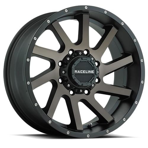 Raceline Twist 932 Satin Black W/ Machined Dark Tint - Part Number 932DM-21295-44 Raceline Twist 932 Satin Black W/ Machined Dark Tint Photo