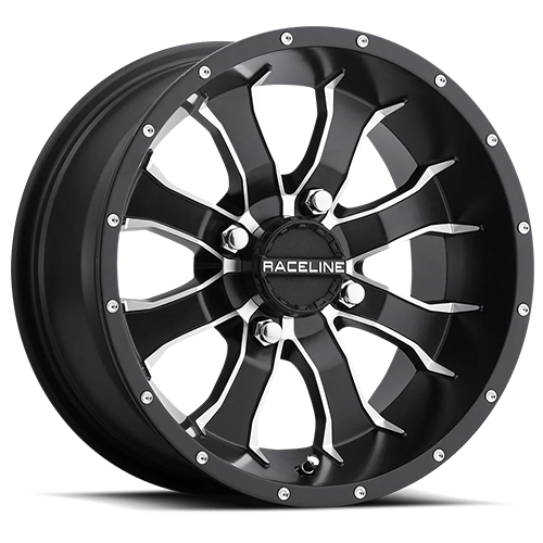 Raceline A77 Mamba ATV/UTV Matte Black W/ Machined Spokes - Part Number A7798011-35 Raceline A77 Mamba ATV/UTV Matte Black W/ Machined Spokes Photo