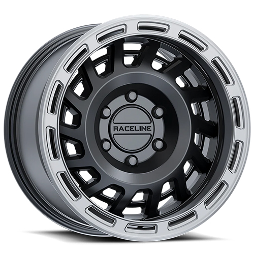 Raceline Halo 957BS Satin Black W/ Silver Ring - Part Number 957BS-78562-00 Raceline Halo 957BS Satin Black W/ Silver Ring Photo