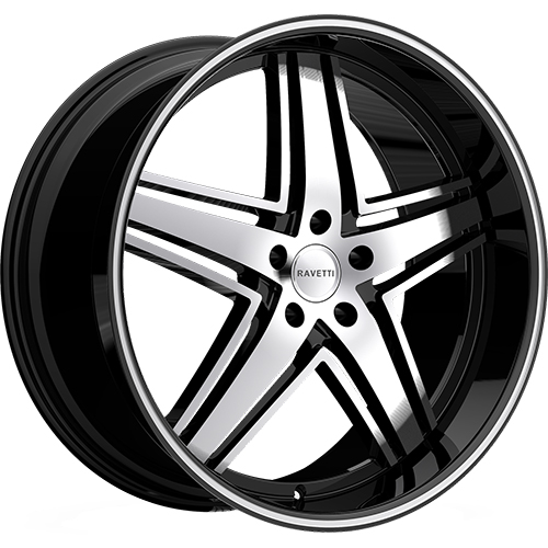 Ravetti RAV-M6 Black W/ Machined Face - Part Number RAV-M6-22967BM Ravetti RAV-M6 Black W/ Machined Face Photo