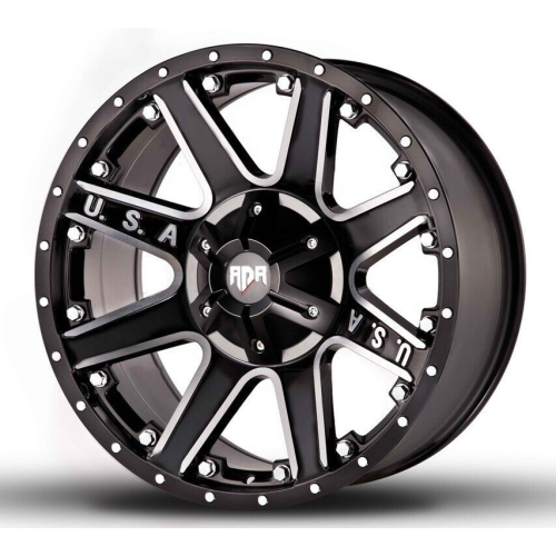 Red Dirt Road RD04 Matte Flat Black Machined w/ Milled Lip