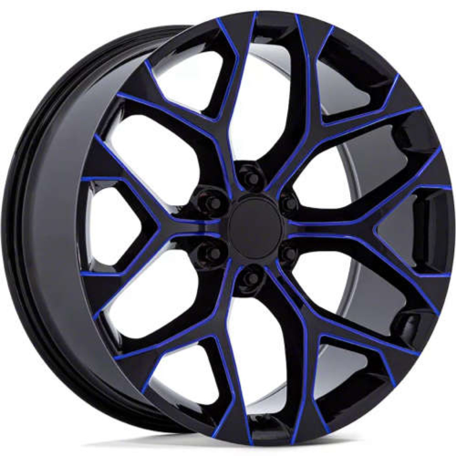 Replica Wheels 101 Gloss Black Candy Blue Milled