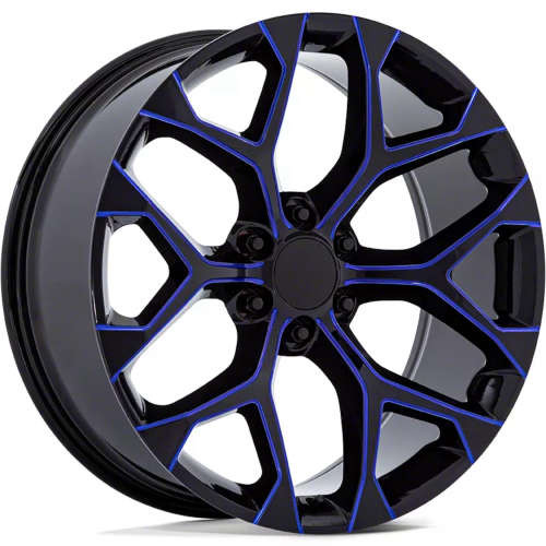 Replica Wheels 101 Gloss Black w/ Blue Milling