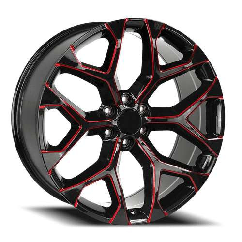 Replica Wheels Rs12 Black Milled w/ Red Tint